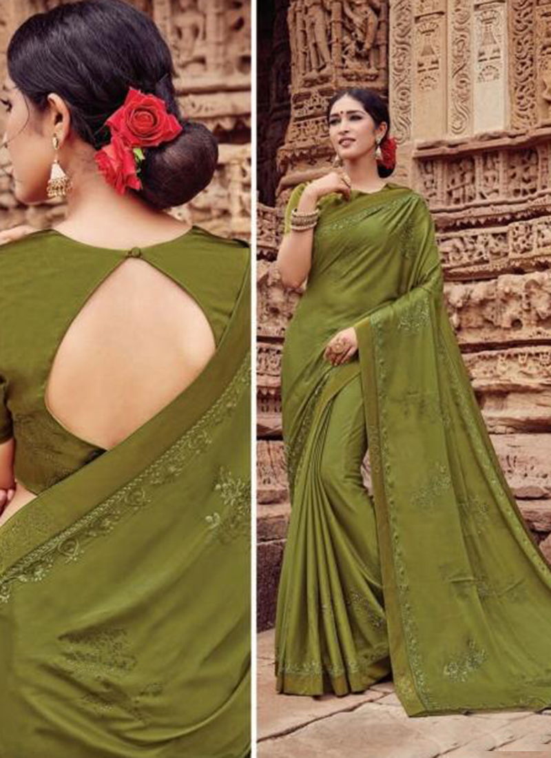 Qiyara Party Wear Georgette Sarees Collection With Embroidery Work